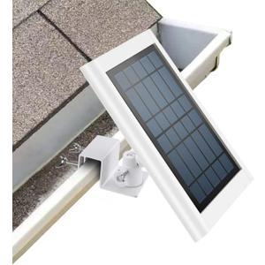 ALERTCAM Gutter Mount for Solar Panel, Adjustable Weatherproof Aluminum Alloy Mount Bracket, Perfect Angle to Get Adequate Sunlight (White)