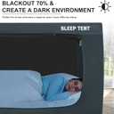 YAVIL Bed Tent Queen Bed Canopy Dream Tents for Indoor Portable Blackout Tents Privacy Space Warm Breathable Sleeping Tents for Kids and Adult(Navy Blue,Mattress Not Included) Reducing Light