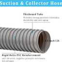 Dust Collection Hose 2-1/2" 20ft Heavy Duty Gray Flexible PVC Suction Pipe