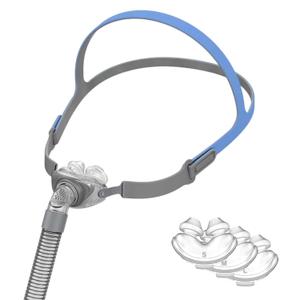 Gbbazu Universal Replacement Nasal Pillow Cushion Elbow Tube Frame for P10, 3 Size Pillow Full Set Reusable Assembly Kit with Headgear for P10, Small