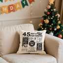 45th Birthday Gifts Birthday Throw Pillow Cover for Men Decorative Bday Party Keepsake Ideal 45 Years Old Dad Uncle Grandad Presents Decor for Home Couch 18x18 inch (45)