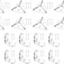 uxcell 8 Set Acrylic Corner Bracket L-Shaped and Triangle Corner Connector Joint Hanger Brace Brackets Transparent w/Snap for Reinforcement Connecting Furniture