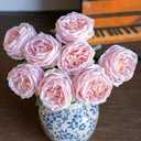 Fake Flowers for Decoration Home Decor Real Touch Artificial Flowers Austin Rose Peony Latex Fake Flower Living Room Decoration Vivid Pink Roses Peonies (Light Pink 4pcs)