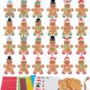 Fennoral 24 Pack Gingerbread Man Craft for Kids Make You Own Gingerbread Man Foam Stickers Ornament DIY Arts and Crafts for Kids Girls Boys Chirstmas Party Supplies Christmas Tree Decoration