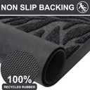 Smiry Front Door Mat Indoor Outdoor Entrance, Heavy Duty Natural Rubber, Trap Dirt and Moisture, Non-Slip Doormats, Low Profile, Easy Clean Patio Porch Entryway Mat, 35x23, Grey