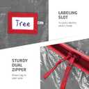 Zober Christmas Tree Storage Bag - Fits 7.5 Ft Artificial Trees - Plastic, Waterproof Christmas Tree Bag For Storage Box For Xmas - Strong, Durable Handles - Label Card Slot - Gray