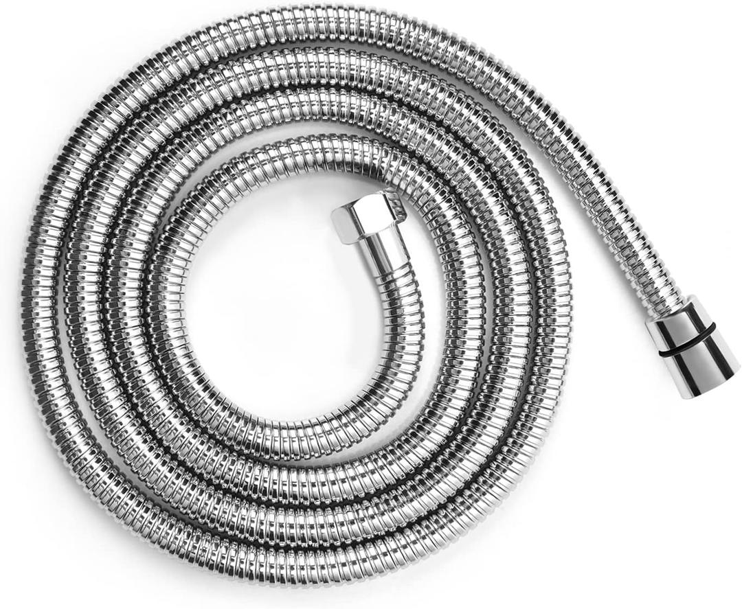 Blissland Shower Hose Extra Long 118 Inches Brushed Chrome Handheld Shower Head Hose with Brass Insert and Nut - Lightweight and Flexible