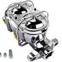 Brake Master Cylinder 1" Bore 3/8" 4 Ports Corvette Style Dual Bail Cap Chrome