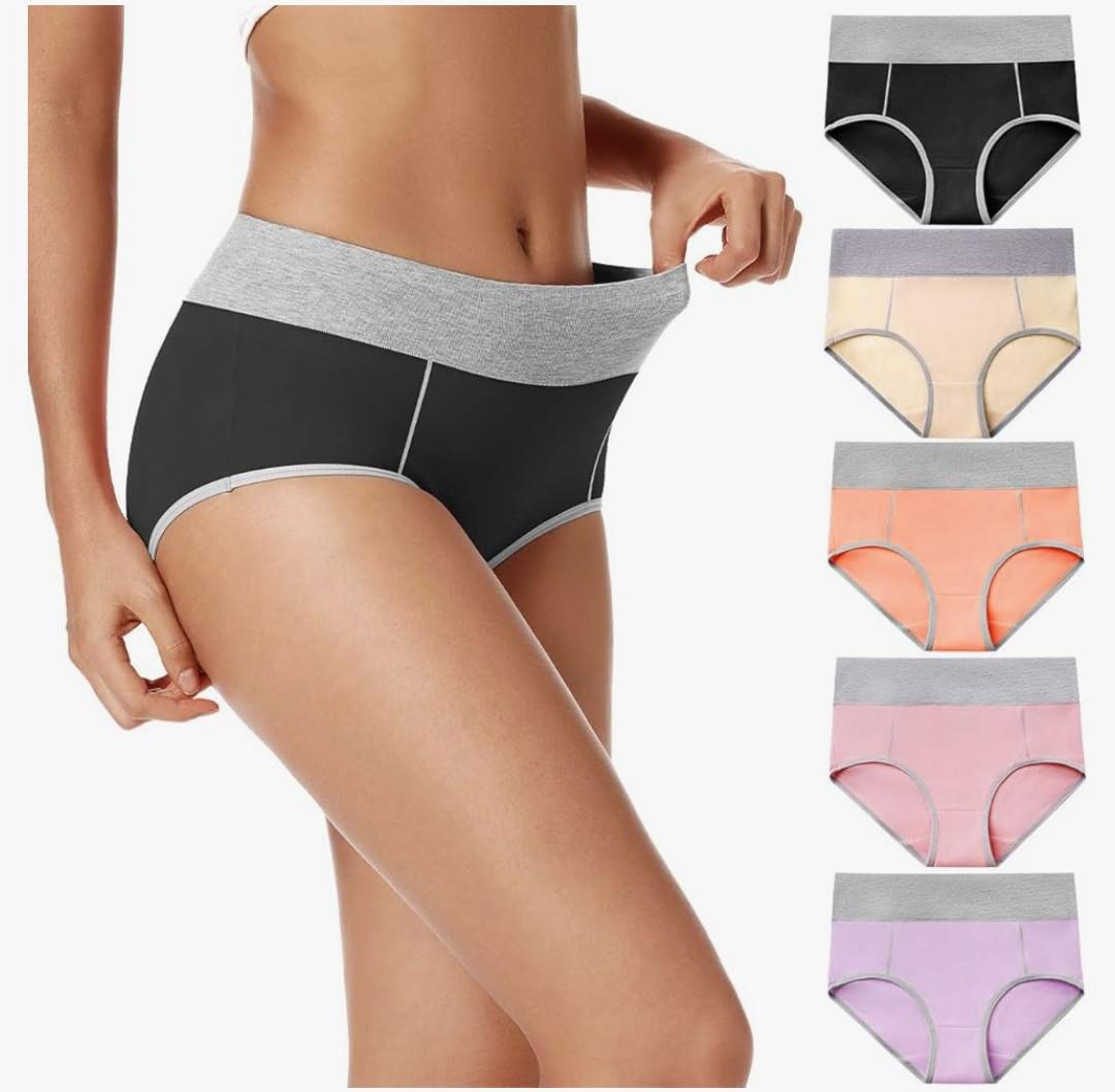 POKARLA Womens Cotton Underwear High Waist Full Coverage Briefs Soft Breathable Postpartum Panties Stretch Underpants 3XL