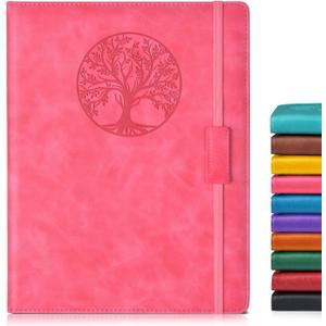 Lined Journal Notebook for Women Men,256 Pages A4 Large Hardcover Leather Journals for Writing,Travel,Business,Work,School,College Ruled Notebooks for Note Taking, Diary Notepad 8.6"11" (Pink)