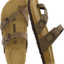 CUSHIONAIRE Luna Sandals for Women, Cork Footbed Womens Sandals for Summer Comfort with Adjustable Straps, 9.5M