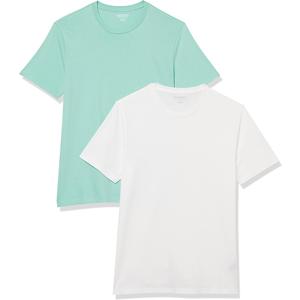Amazon Essentials Men's Short Sleeve T-Shirts, Slim-Fit, Crewneck, Pack of 2