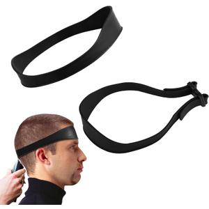 Hair Trimming Guide Men, Black Hair Cut Guides Fade Cutting Tool with 2 Hair Bands Adjustable Neckline Shaving Template for Home Use Barber Shops Hair Salons Makeup Rooms