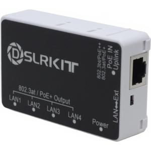 PoE++ 90watt 5 Port Gigabit PoE Passthrough Switch Extender Repeater 802.3bt in 802.3AT Out