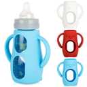 Silicone Sleeves with Handles for Mam Glass Baby Bottles 9oz,Anti Breakage Baby Bottle Holder with Handles 3 Pack