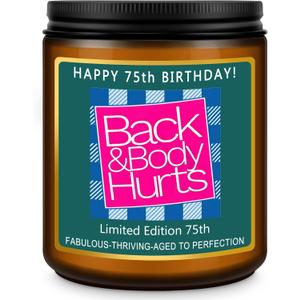 Happy 75th Birthday Decorations Gifts for Women Men, 75th Birthday Candles for Her Him, Funny 75 Years Old Ideas- Lavender Scented Candle