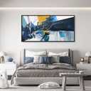 KLAKLA Wall Art for Living Room - Blue Abstract Canvas Pictures Framed Artwork for walls Extra Large Prints for Bedroom Above the Bed Decor, 30x60