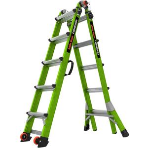 Little Giant Ladders Systems Conquest 2.0, M22, 22ft, Multi-Position Ladder, Fiberglass, Type 1A, 300 lbs Weight Rating, (17122-001), Green