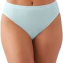 Wacoal Women's Understated Cotton Hi-Cut Brief Panty Pastel Blue L