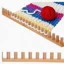 Sienson 52" Chunky Knitting Loom for Blanket Making Foldable Wood Frame, Portable DIY Hand Knitting Kit for Beginners, Reusable Blanket Loom for Bulky Yarn Crafts & Gifts