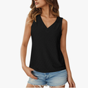 Tank Top for Women Eyelet Embroidery Sleeveless V Neck Loose Casual Tops Beach Vacation Fashion Boho Shirts, Size XL