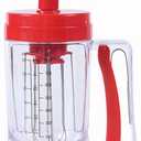 Pancake & Cupcake Mixer and Batter Dispenser Perfect Baking Tool Bakeware Maker with Measuring Label (Red)
