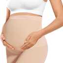 Premium maternity shapewear "Baby Bump", high waist mid-thigh pregnancy underwear prevents chafing, gentle abdominal support, M