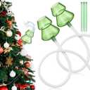 2 Set 59 Inch Christmas Tree Watering Funnel System - Tree Shape Glass Watering System with 5 ft Silicone Hose & Retaining Straps, Watered Tool for Real Live Xmas Trees, Indoor Outdoor Plant