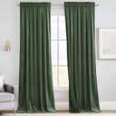 RYB HOME Elegant Green Velvet Curtains 84 inches Long, Light Blocking, Thermal Insulated, Stylish Rod Pocket Velvet Drapes for Cozy Home Aesthetics, 52" W x L84 L, 2 Panels Set