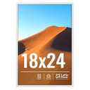 LaVie Home 18x24 Picture Frame for Wall Display, 18x24 White Picture Frame with HD Plexiglas, 18 x 24 Poster Frame 1 Pack, Display Frame for Vertical or Horizontal, Classic Collection