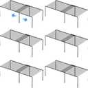 Kitchen Cabinet Expandable Shelf Organizers Set of 6, Adjustable Metal Wire Pantry Storage Shelves, Plate Dish Organizer Rack for Cabinets, Cupboard, Counter, Freezer, Countertop, Black