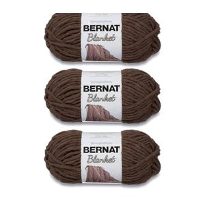 Bernat Blanket Taupe Yarn - 3 Pack of 150g/5.3oz - Polyester - 6 Super Bulky - 108 Yards - Knitting/Crochet