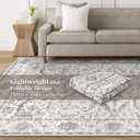 Area Rugs 9x12 for Living Room - Washable Soft Large Vintage Rug Non-Slip Stain Resistant Traditional Stain Resistant Indoor Floor Low Pile Carpet for Bedroom Dining Room or Home Office - White