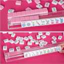 1.2American Mahjong Tile Set, 166 Mahjong Game Set with Pink Color (Tiles Only, No Racks and Other Accessories)