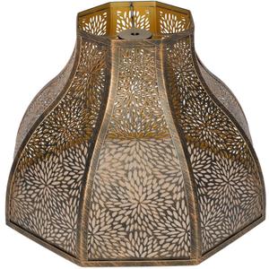 Exquisite Eight-Petal Lotus Metal Cover with Etched Chrysanthemum Pattern in Antique Bronze and Gold Finish for Table Lamp Floor Lamp Fits Living Room Bedroom ALUCSET Metal Lamp Shade