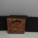 Stero Fabric Storage Cubes, 8 Pack Foldable Storage Bins with Handle, 11 InchBox for Shelves, Closet, Organizer, Rustic Brown and Black