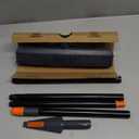 MR.SIGA Pet Hair Removal Rubber Broom with Built in Squeegee, 3 in 1 Floor Brush for Carpet, 61 inch Adjustable Handle, Includes 1 Microfiber Cloth for Floor Dusting