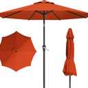 10FT Patio Umbrella, Outdoor Umbrella with Push Button Tilt and Crank, 8 Sturdy Ribs, UV Protection & Waterproof Market Umbrella for Pool, Backyard, Beach,Deck (Orange)