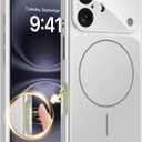 TOBOVON Magnetic for iPhone 16 Case with Camera Lens Protector, Compatible with MagSafe, Camera Control Button, Slim Shockproof Phone Cover for iPhone16, Silver