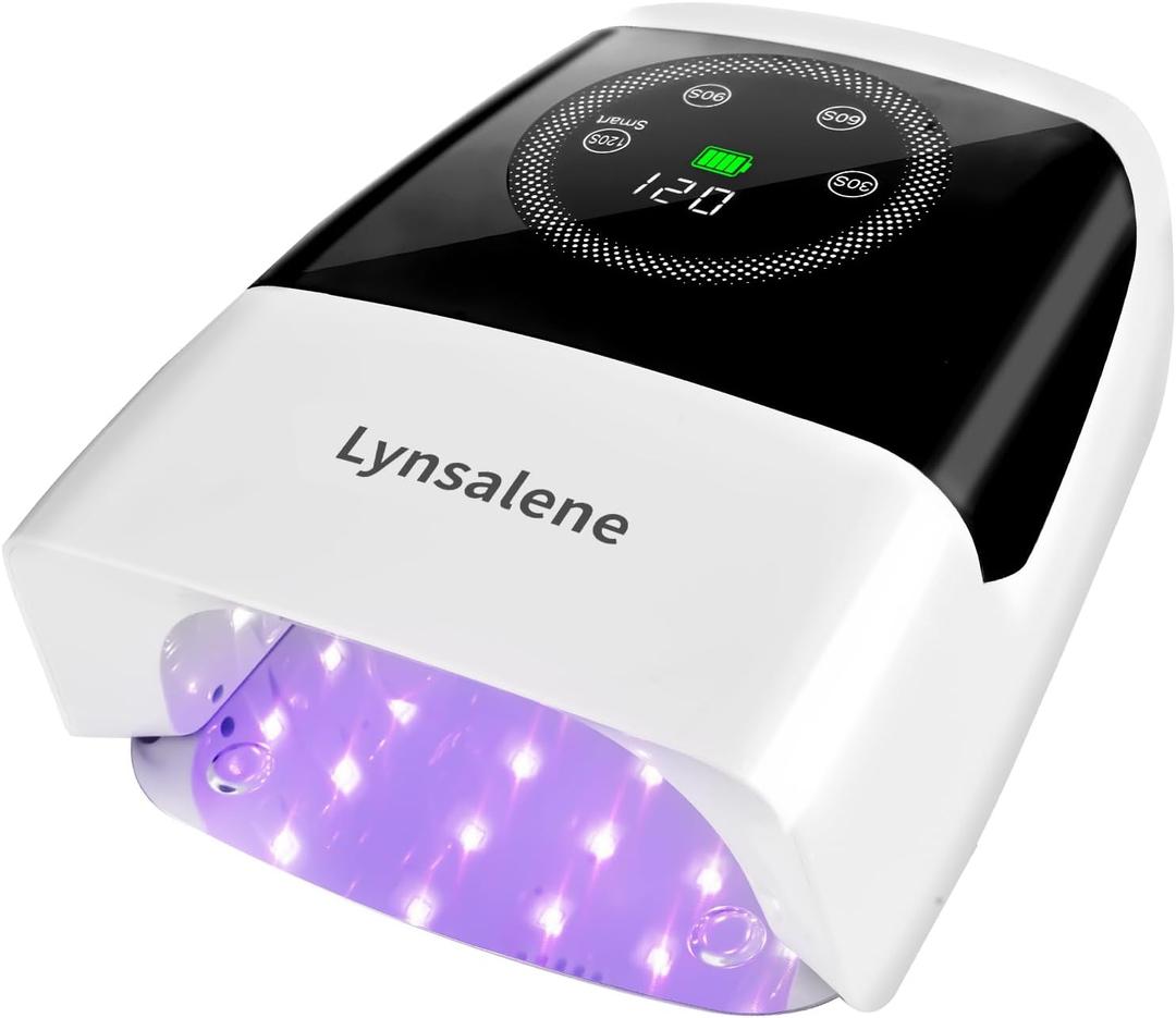 132W UV LED Nail Lamp,Rechargeable UV Light for Gel Nails with 4 Timers & LCD Screen,Prefsssional LED Nail Lamp Nail Dryer Fast Curing for Salon & Home Use