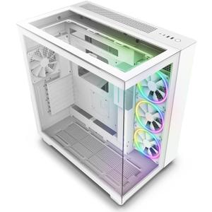 NZXT H9 Elite CM-H91EW-01 Dual-Chamber ATX Mid-Tower PC Gaming Case Includes 3 x 120mm F120 RGB Duo Fans with Controller Glass Front, Top & Side Panels 360mm Radiator Support White