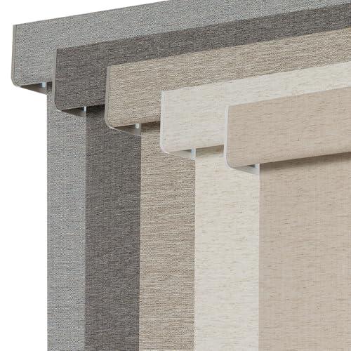 Persilux Blackout Roller Shades for Window Blinds,Cordless,Linen Fabric,Thermal Insulated Fabric UV Protection Shades for Home,Office,Bedroom,Door,Blackout-Beige,34 1/2" W X 64" H