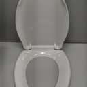 Round Toilet Seat Cover with Soft Close - Easy to Install, White Bathroom Toilet Seat Made of Tough PP Material