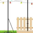XDW-GIFTS String Light Pole - Steel Poles for Outdoor String Lights Hanging, Garden, Backyard, Patio Lighting Stand for Parties, Christmas, Wedding, 2 Pack (9.9FT-2pcs)