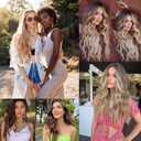 Clip in Hair Extensions for Women, 6PCS Long Wavy Curly Clip on Hair Extensions 20 Inch Dirty Blonde Mixed Gold Synthetic Hairpieces