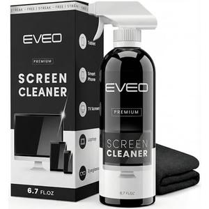 EVEO® Screen Cleaner Spray Kit (Streak-Free) TV Screen Cleaner for Smart TV, Lcd, LEd, Oled | Computer Screen Cleaner Spray and Wipe Microfiber Cloth - TV, Monitor, Laptop, iPad, Car - 6.7oz 1 Pack