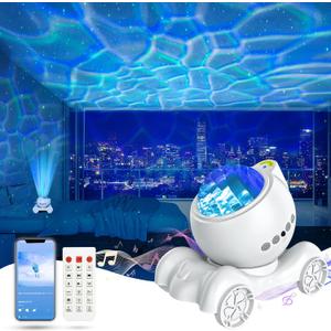 ENOKIK Star Projector, Galaxy Projector Built-in Bluetooth Speaker and 8 White Noise, Night Light for Kids Adults, Aurora Nebula Lamp for Home Decor/ Relaxation/ Party/ Music/ Gift (White)