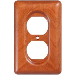 YDJSA Cherry Wood Outlet Cover Single Duplex Decorative Wall Outlet Cover Solid Wood Quality Design Elegant Home Decor