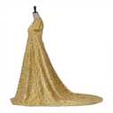 MyheroCos Regency Dress Women's Blue Lace Dress Yellow-XL