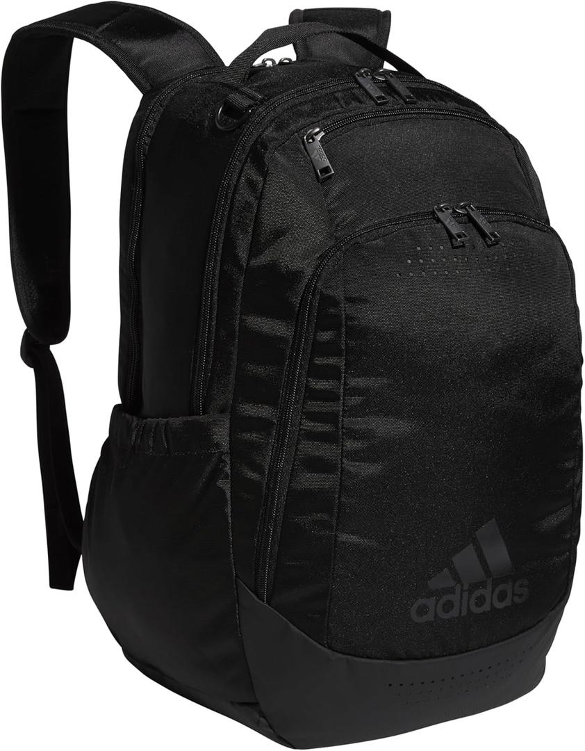 adidas Defender Sports Backpack with Shoe Compartment, Soccer Bag, Black/Black, One Size
